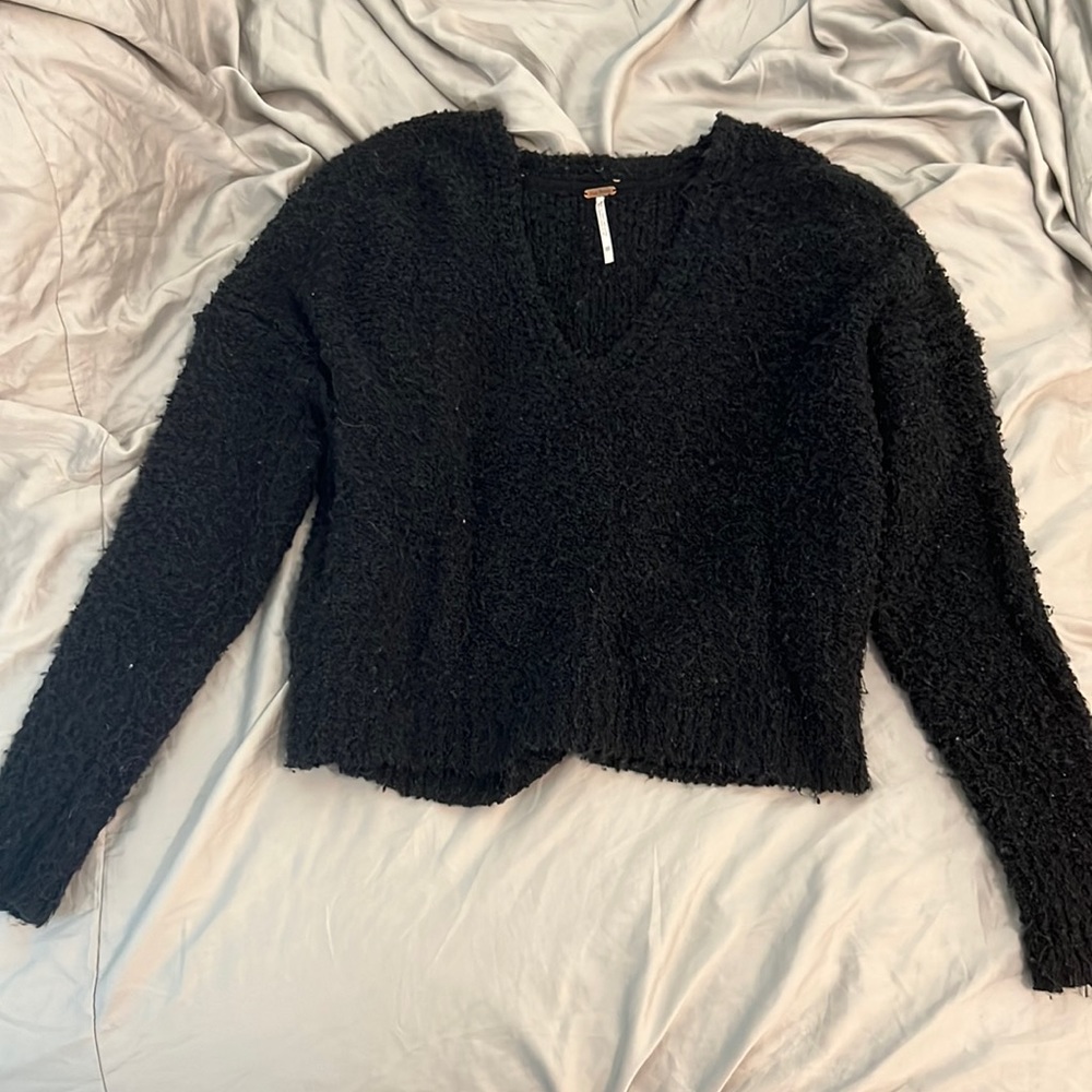 Free People Black Knit Sweater XS